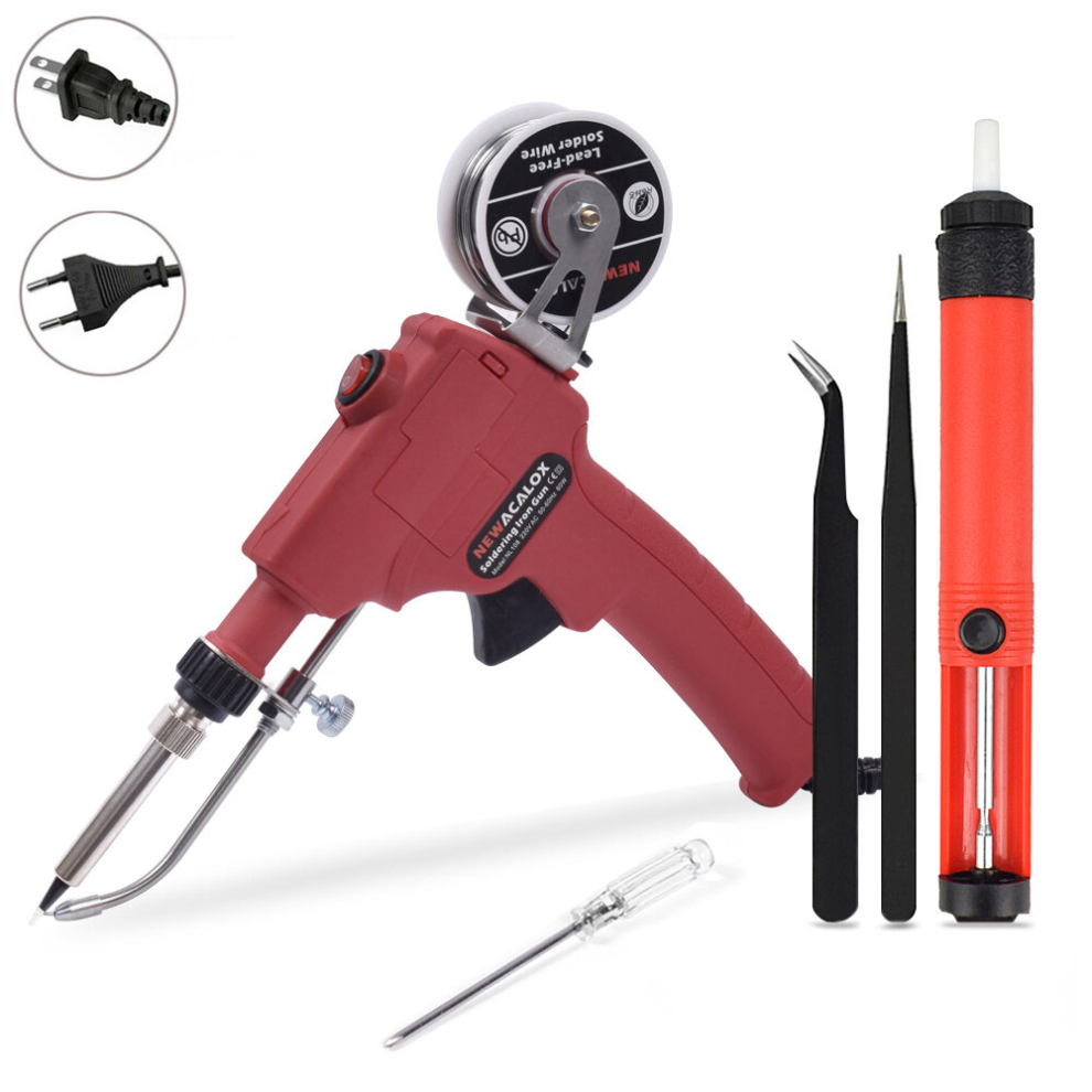 Newacalox 110V/220V 60W Automatically Send Tin Soldering Iron Handheld Soldering Iron Internal Heat With Power Switch Welding Repair Tool 6900066343735