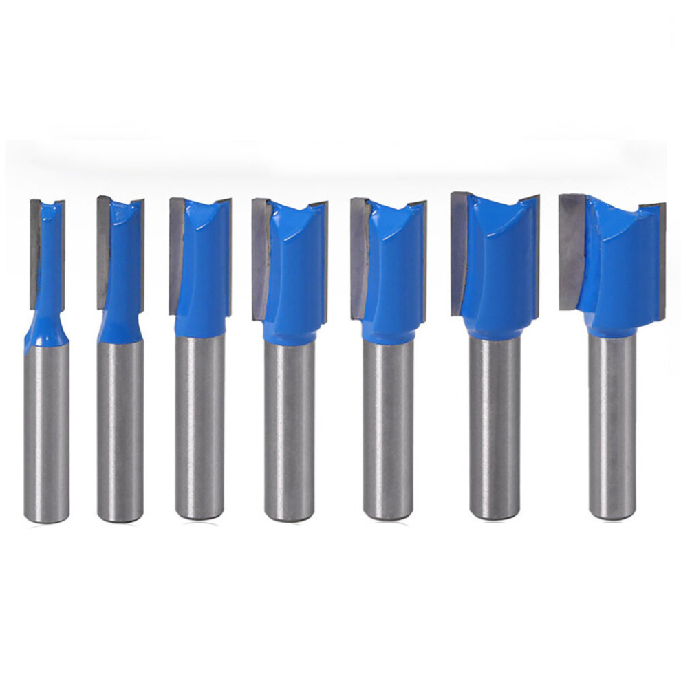 Drillpro 7Pcs 8Mm Striaght Shank Router Bit Swallow Tail Woodworking Etching Milling Cutting Tools 6906139250931