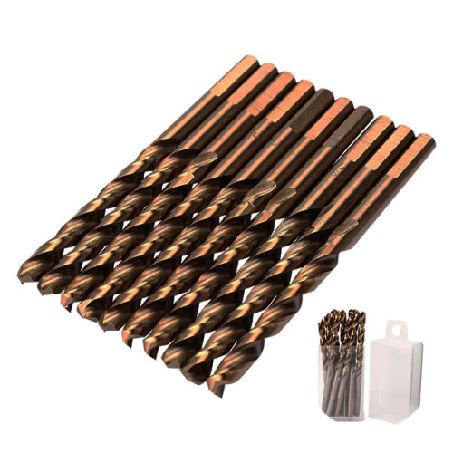 10pcs M35 1/4 Inch Shank Triangle Shank Cobalt Twist Drill Bits 1