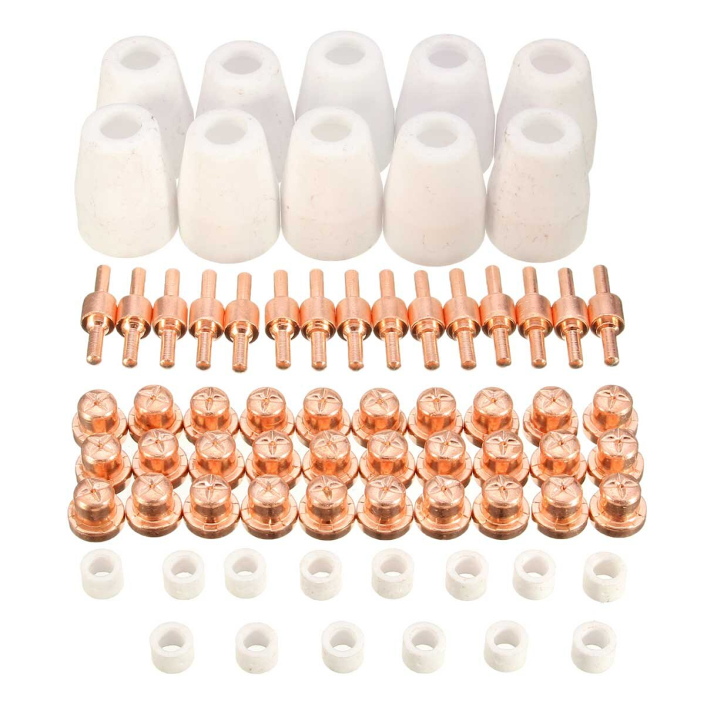 70Pcs Plasma Tips Electrodes Fit Pt-31 Lg-40 Plasma Cutting Torch Cut40 Cut50 768124813585