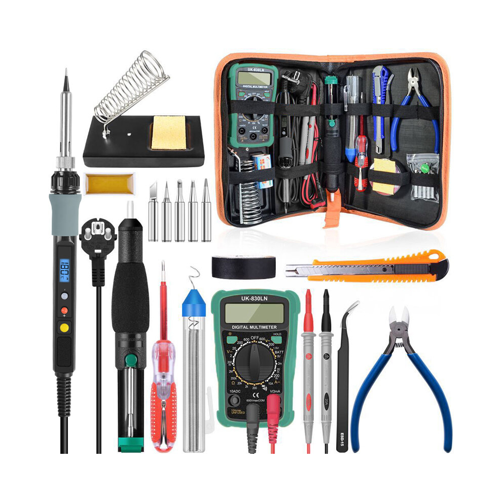 Handskit 80W Digital Soldering Iron Kit Temperature Electric Soldering Iron 110V 220V Multimeter Desoldeirng Pump Welding Tool 974567721695