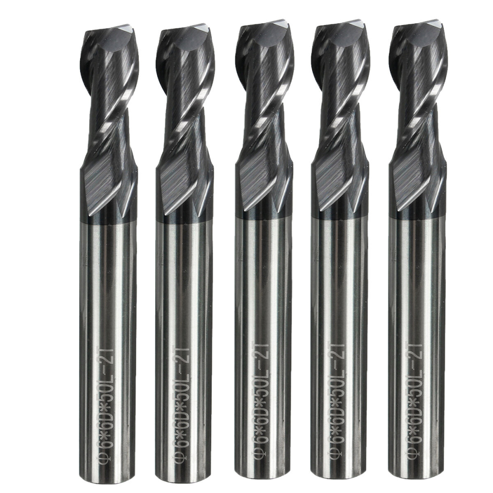 5Pcs 6Mm Solid Carbide Tungsten Coated 2 Flute End Mill Slot Drill Milling Cutter 5693755810861