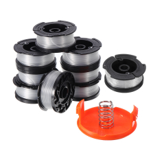9PCS 30ft Trimmer Line AF-100 Replacement Spool Cap Cover Spring For Black and Decker String Trimmers