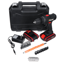 21 V Electric Drill 2 Speed Electric Cordless Drill Driver With Bits Set Batteries