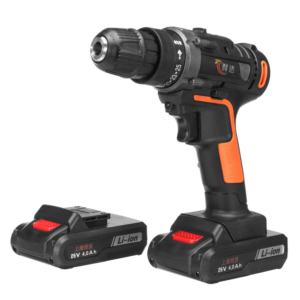 25V 4000Mah Cordless Rechargeable Power Drill Driver Electric Screwdriver With 2 Li-Ion Batteries 300743168297