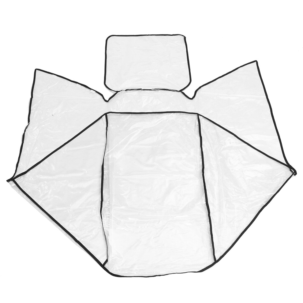 Twin Baby Carriage Rain Cover Stroller Infant Prams Transparent Windproof Shield Black