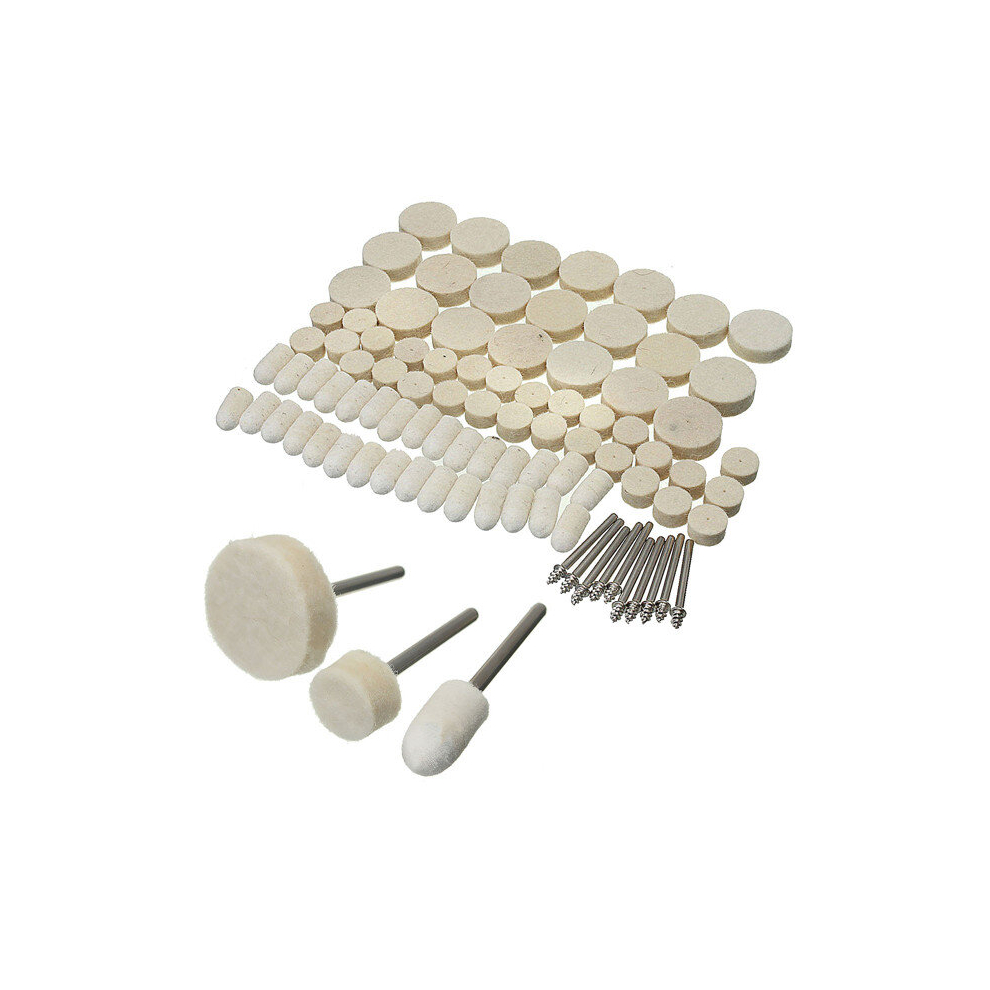88Pcs Felt Polishing Wheels Buff Pad With Mandrel For Rotary Dremel 8237988473089