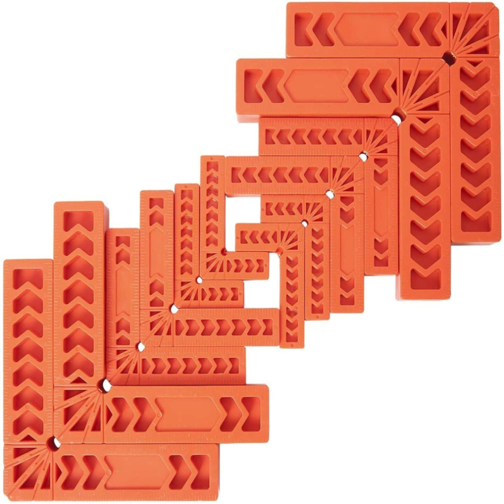 Drillpro 12Pcs 90 Degree Right Angle Auxiliary Locator 3/4/6 Inch Woodworking Tools Plastic Clamp Square Angle Ruler Holder 6901249786844