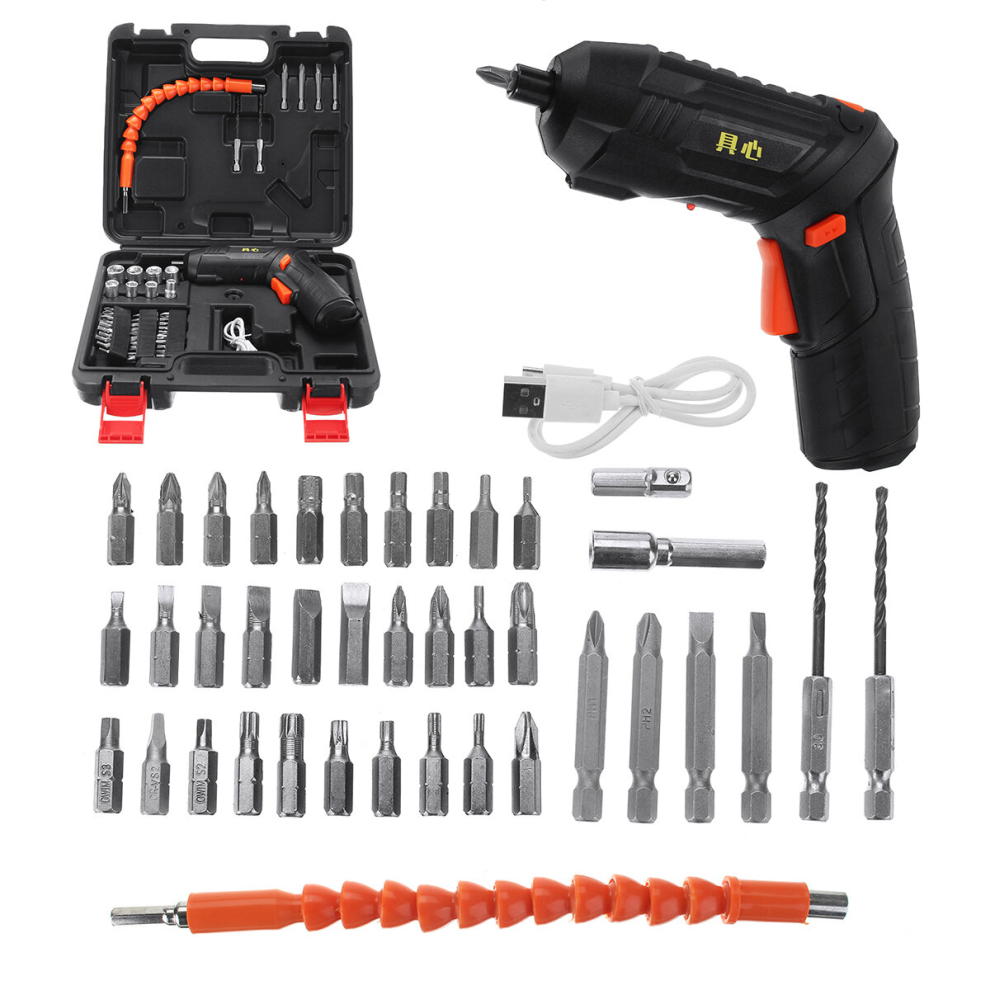 Dc3.6v 1300Mah Mini Electric Screwdriver Drill Lithium Cordless Power Screw Driver Tool With Drill Bits 6906139130189