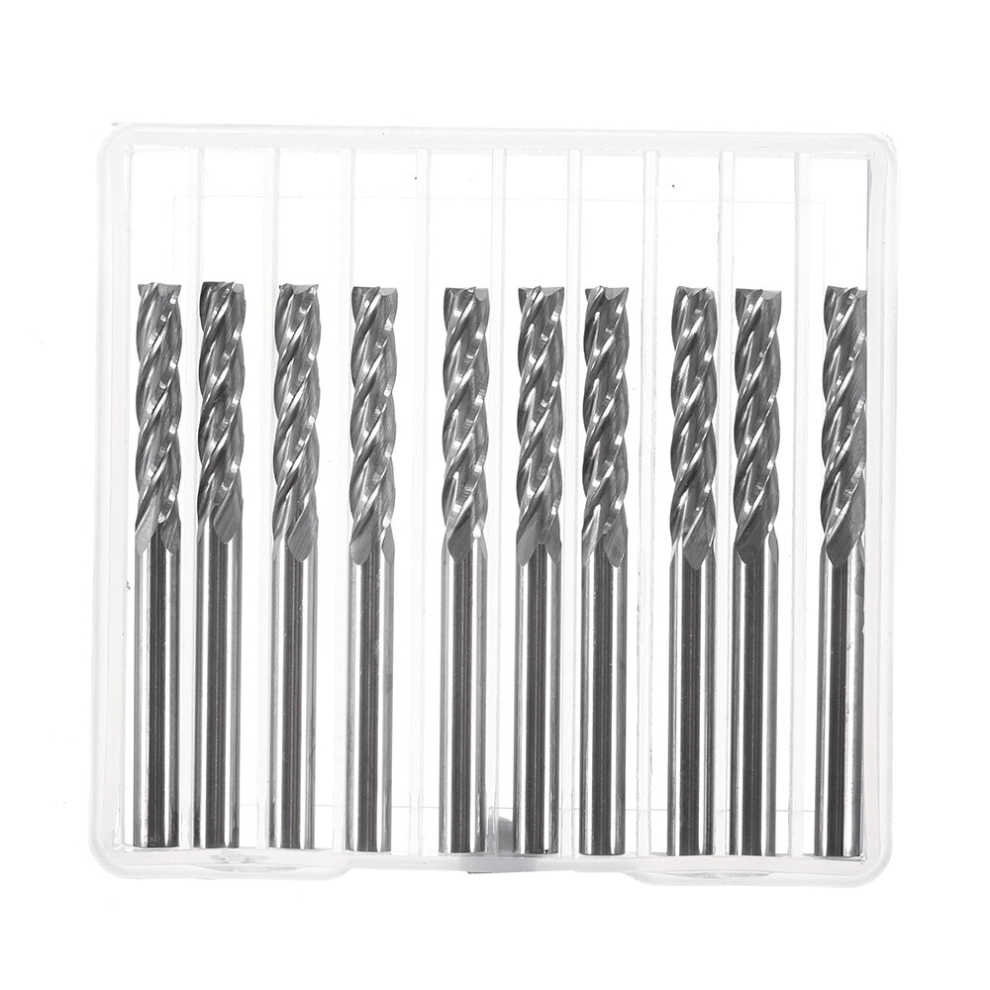 10Pcs 3.175*15Mm 4 Flutes Milling Cutter Carbide End Mill Cnc Cutting Tool 6901250181096