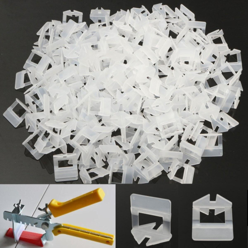 200Pcs 1mm White Ceramic Tile Tiling Accessibility Spacers Plastic Clip 1