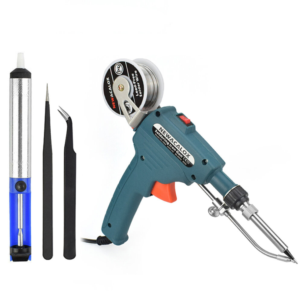 Newacalox 110V/220V 60W Welding Soldering Iron Internal Heating Automatically Send Tin Soldering Welding Repair Tool Eu Plug 6900068366862