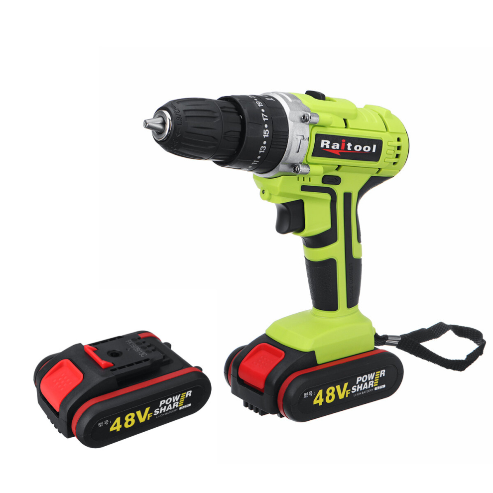Raitool 48Vf Cordless Electric Impact Drill 2 Speed Power Screwdriver W/ 1 Or 2 Li-Ion Battery 313103490457