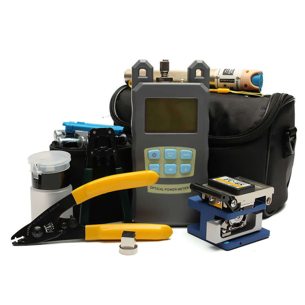 Fiber Optic Ftth Tool Kit With Fc-6S Fiber Cleaver And Optical Power Meter Set Red/Light 772309749934