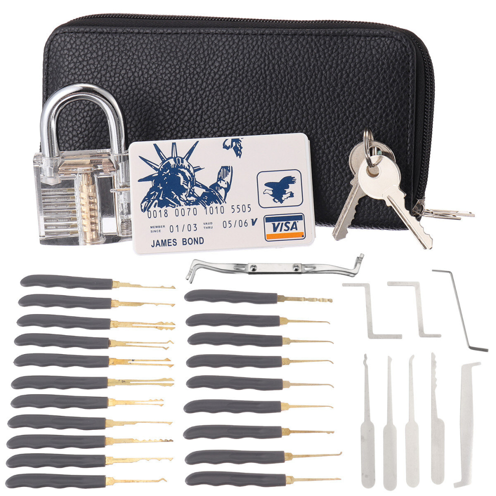 Lock Pick Locksmith Tool Door Lock Opener Fast Unlock Spanner Blades Kit 8271277002963
