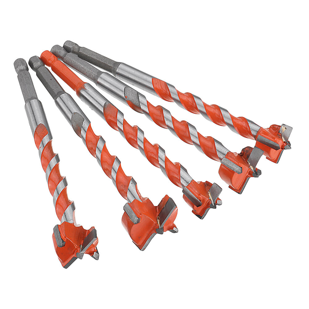 5Pcs 16-25Mm Hex Shank Twist Forstner Drill Bit Set Hinge Hole Cutter Woodworking Hole Saw 3345536040234
