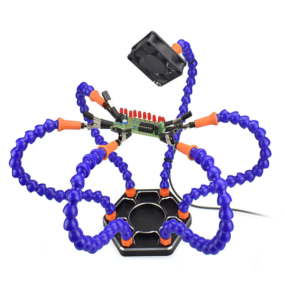 Diy Flexible Third Hand Six Arm Pcb Maintenance Fixture Fpv Rc602 Soldering Station Tool 791177477794