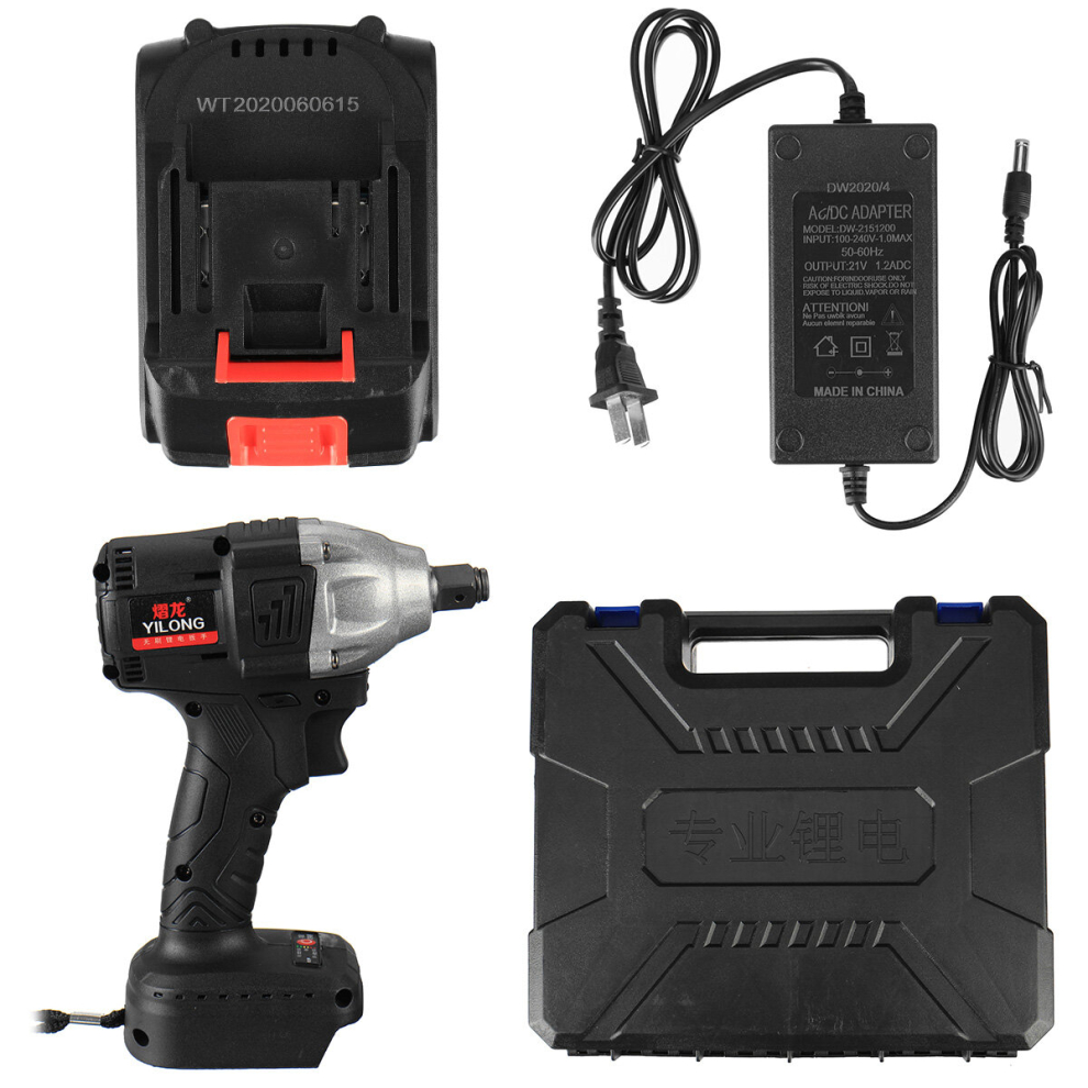 100-240V 21V Cordless Brushless Electric Wrench 600N.m Impact Wrench 20000Mah Recharge 6900072595043
