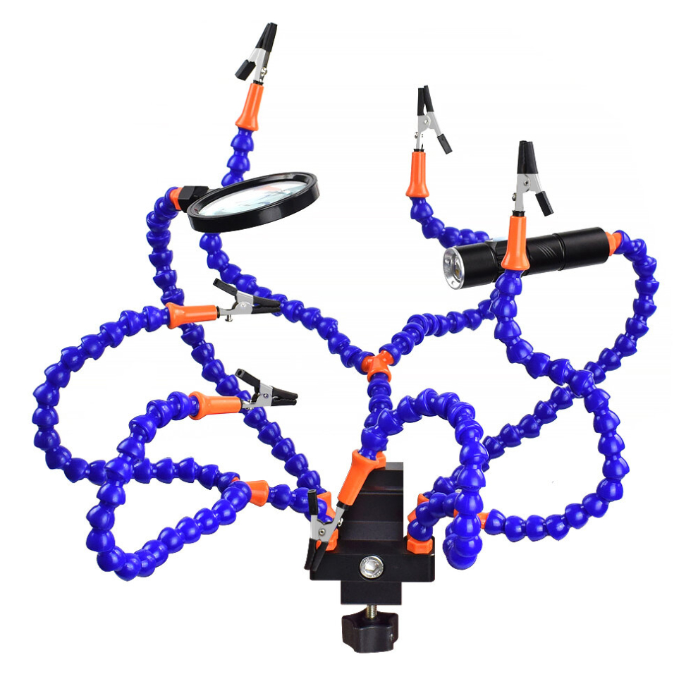 Newacalox Soldering Iron Holder Table Clamp 3X-5X Magnifying Glass Usb Led Flashlight Soldering Station Welding Repair Tool 6906140451587