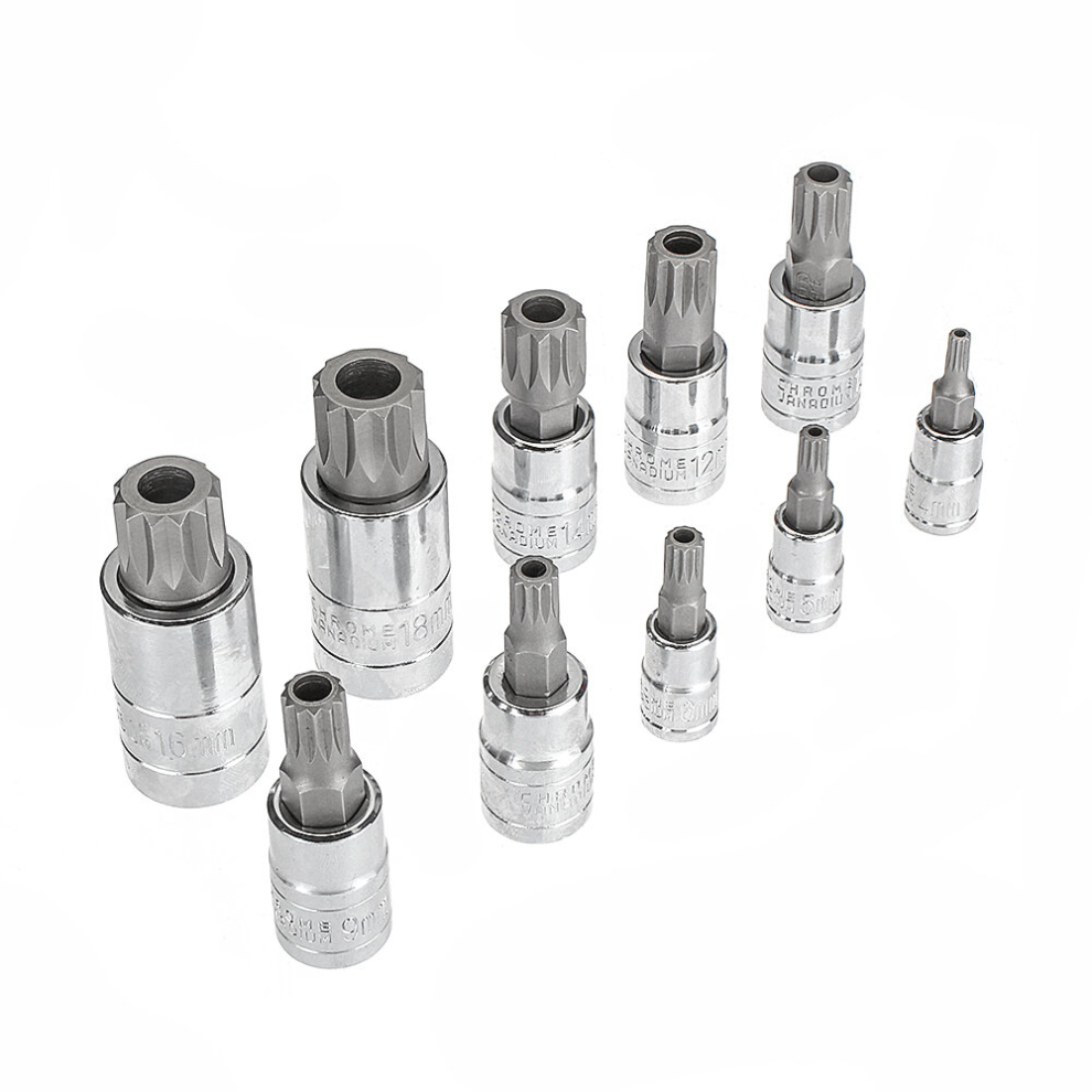 10Pcs Red/Blue Xzn12 Point Tamper Proof Socket Adapter Set Triple Square Spline Bit Socket 3596055251100