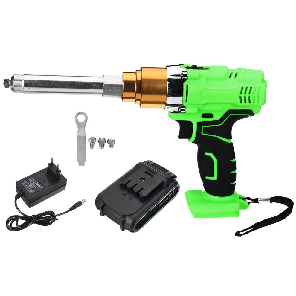 26V Electric Cordless Rivet Guns Insert Nut Pull Riveting Tool Led Light With Battery 6900075333406