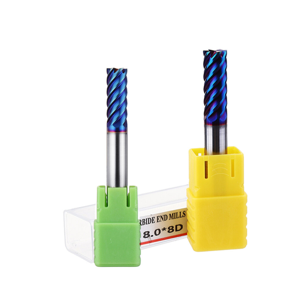 Drillpro 6 Flutes Nano Blue Coated Milling Cutter Hrc65 6/8/10/12Mm Carbide End Mill 3480563615052