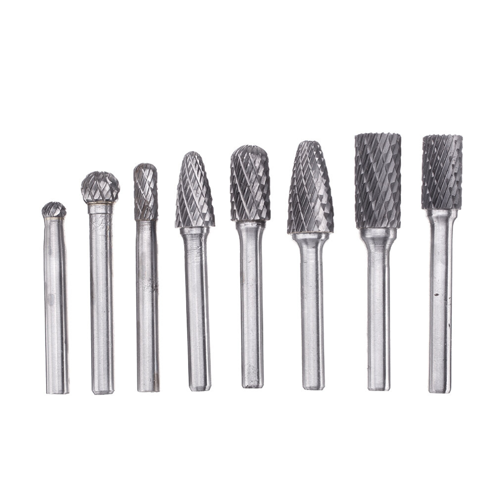 Drillpro 8Pcs 6Mm Shank Tungsten Steel Rotary File Set Grinding Head Rasp Burrs Abrasive Tool 6906139937597