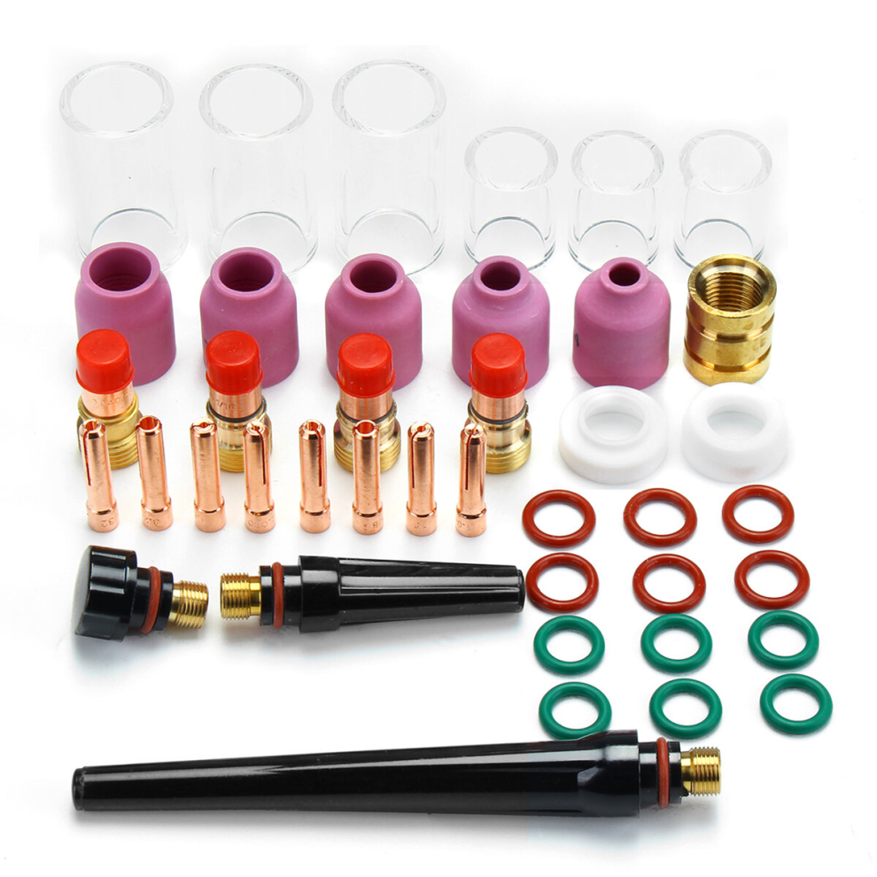 41Pcs Tig Welding Torch Stubby Gas Lens Pyrex Glass Cup Kit For Wp-17/18/26 6453563067029