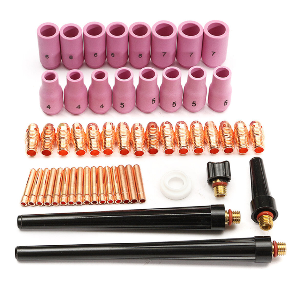 53Pcs Tig Welding Torch Parts Replacement Collet Alumina Cup Fit For Wp-9/20/25 6901249913530