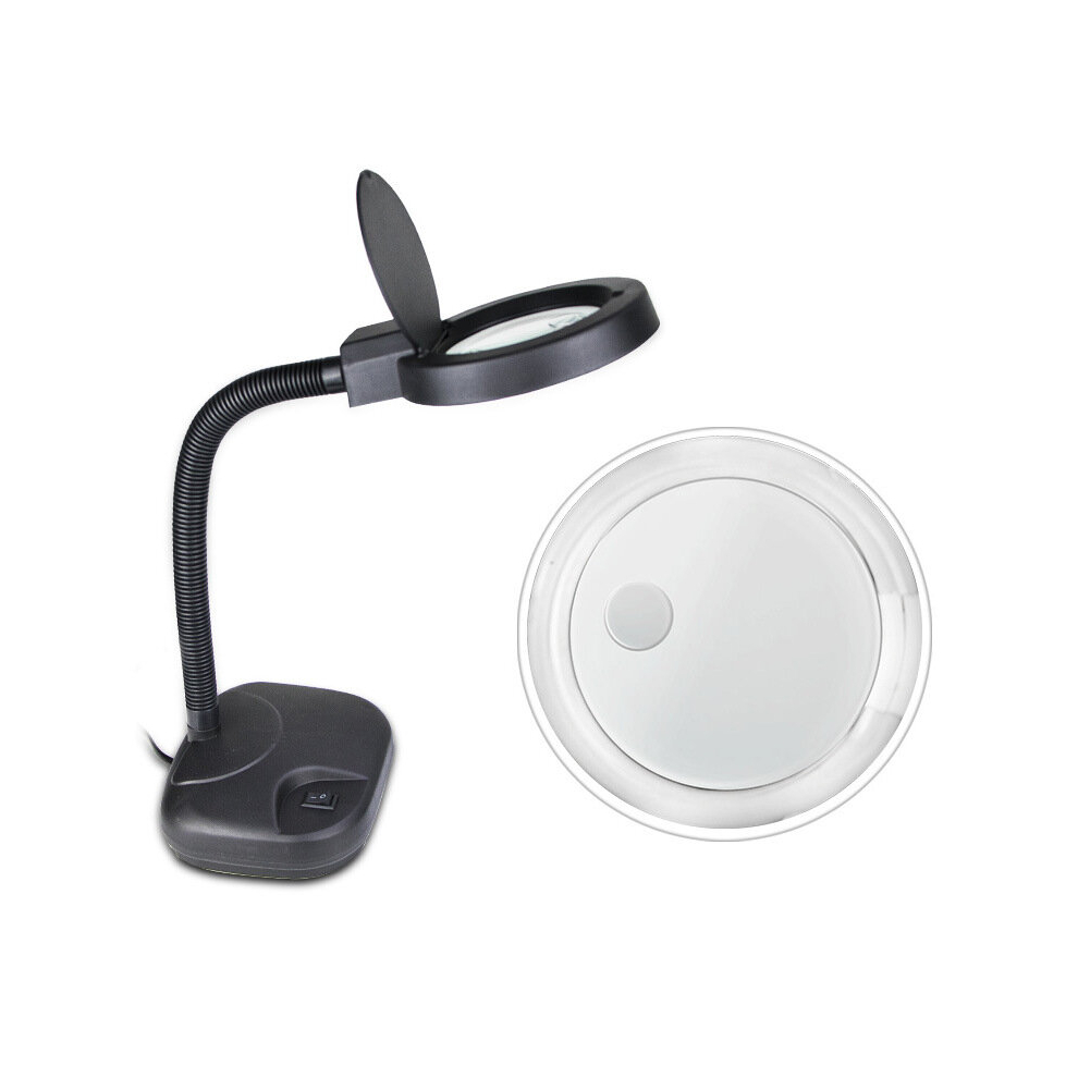 Light Tube Magnifier Desktop Table Desk Flexible Magnifying Lamp 5X-10X Magnifier