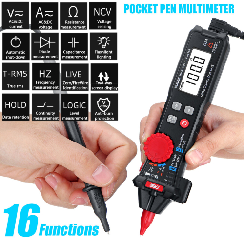 TA802 True RMS 6000 Counts Digital Display Portable Pocket Pen Multimeter High Precision Smart Multimeter 2