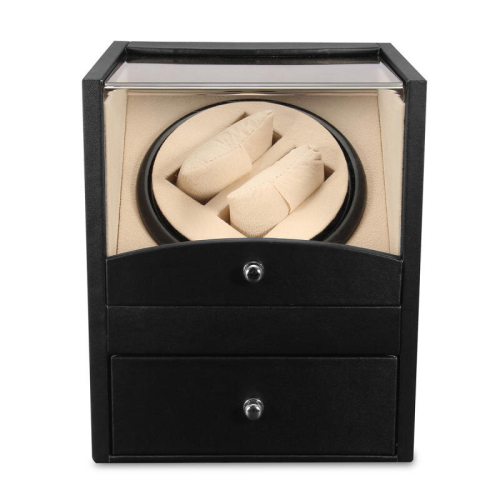 AC100-240V Automatic Watch Winder Rotator Storage Case Display Box Organizer 2+2 Mechanical 2