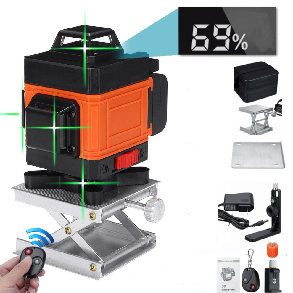 16 Lines 3D 360 Green Laser Level Self-Leveling Cross Line Horizontal Lcd Tool 796358000303