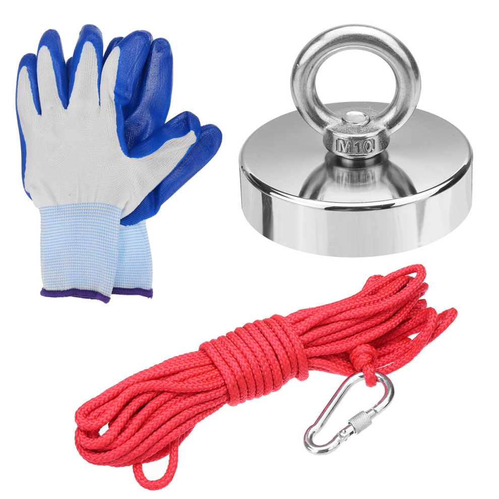 75Mm 300Kg Neodymium Fishing Magnet Salvage Recovery Magnet With 10/20 Meters Rope 6900065216894