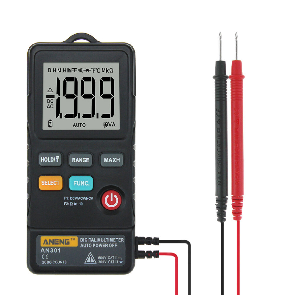 Aneng An301 True Rms 1999 Counts Push Button Card Digital Multimeter With Flashlight 6900348910013