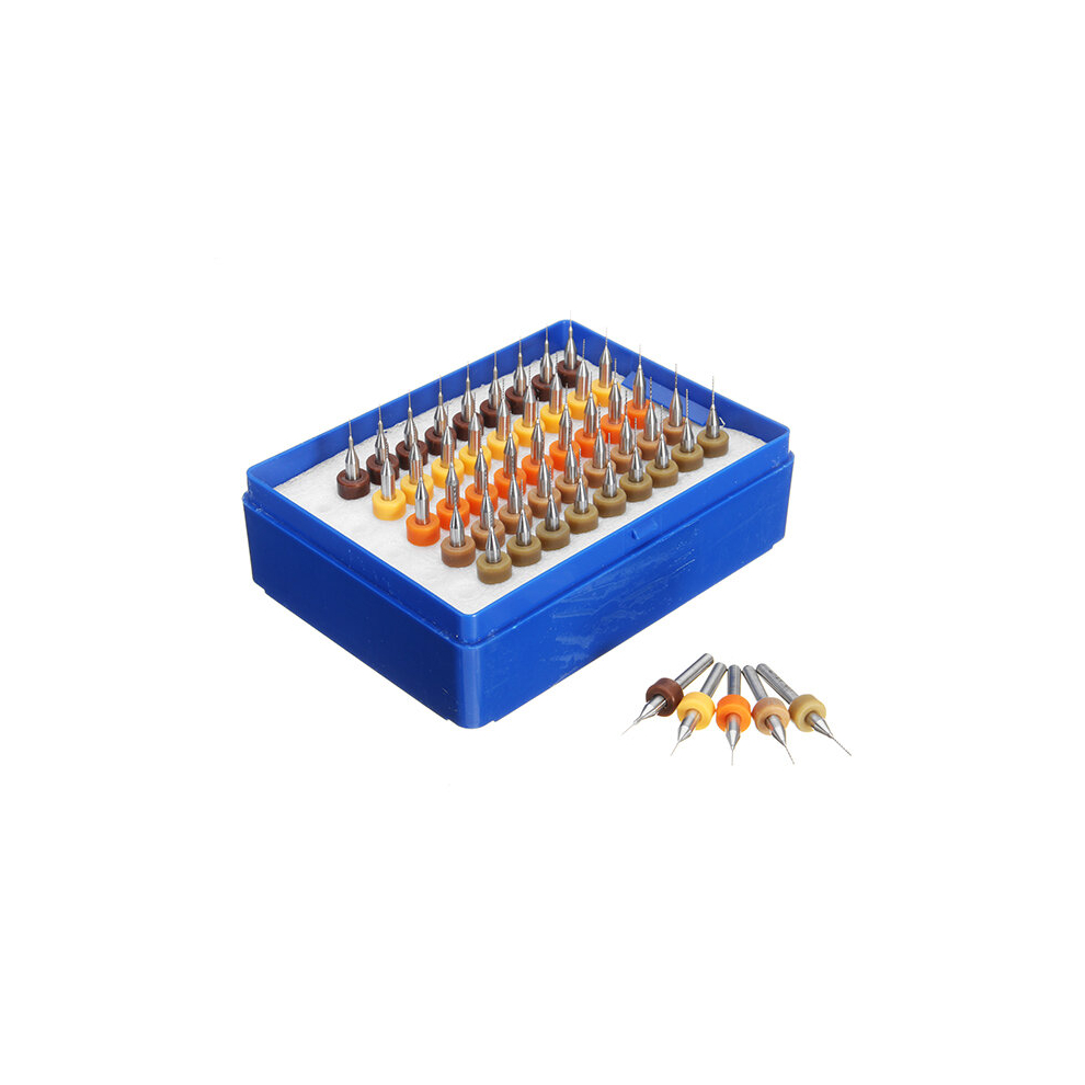 Drillpro 50Pcs 0.25-0.45Mm Tungsten Carbide Micro Pcb Drill Bit Set For Pcb Circuit Board 787840827300