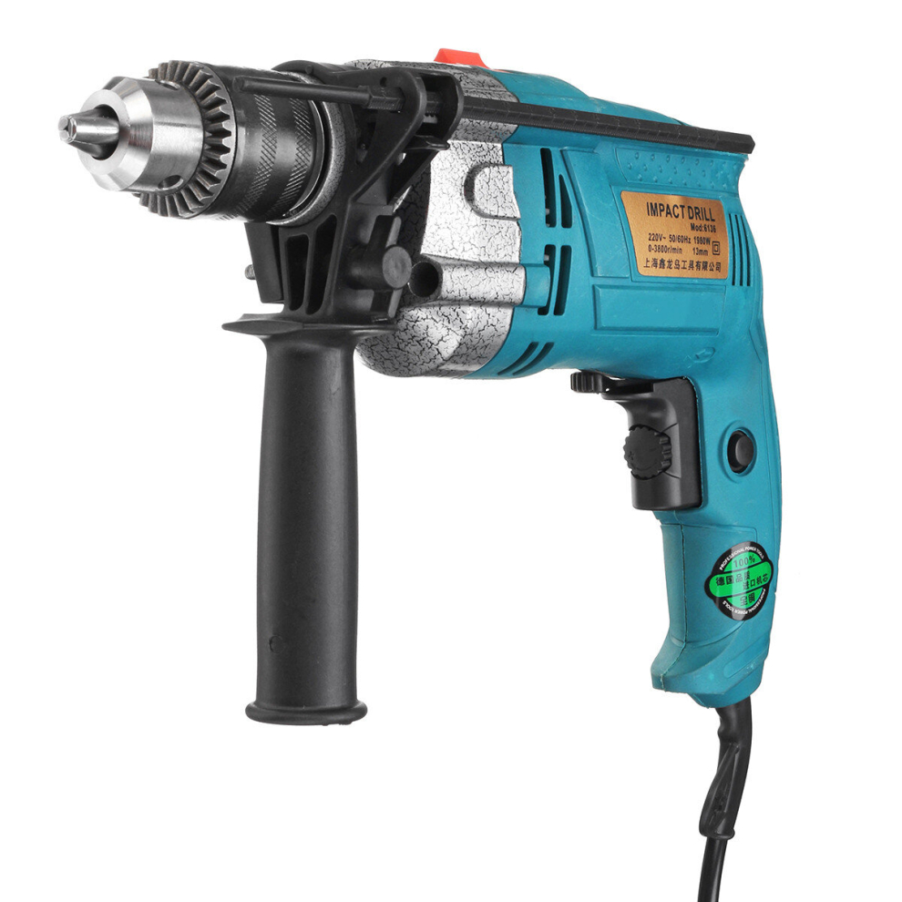 1980W 220V Electric Impact Hammer Drill Household Power Flat Drill 3800Rpm 791177557557