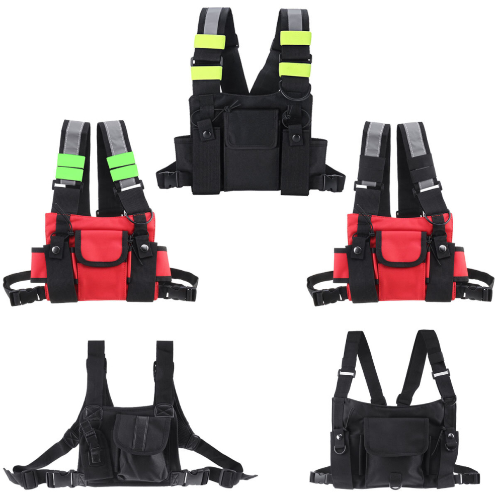 Nylon Radio Walkie Talkie Chest Pockets Harness Bag Backpack Holster Pack Pouch 6083187360468