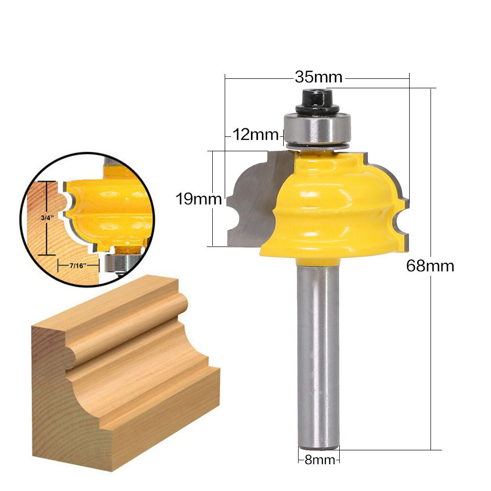 Drillpro 8Mm Shank Rail And Stile Router Bit Woodworking Chisel Cutter 649490719599