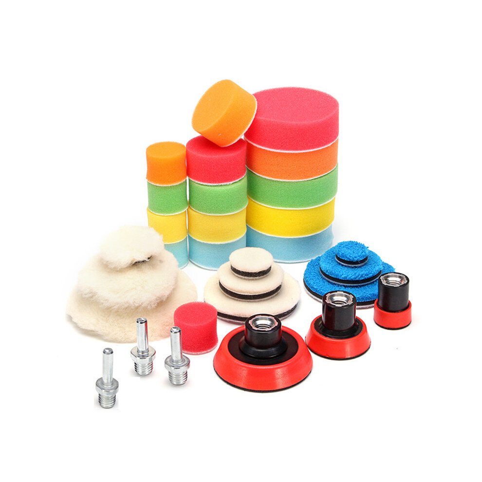 30Pcs 1 2 3 Inch Buffer Compound Waxing Polishing Wheel Tool Sponge Pad 3055500046598
