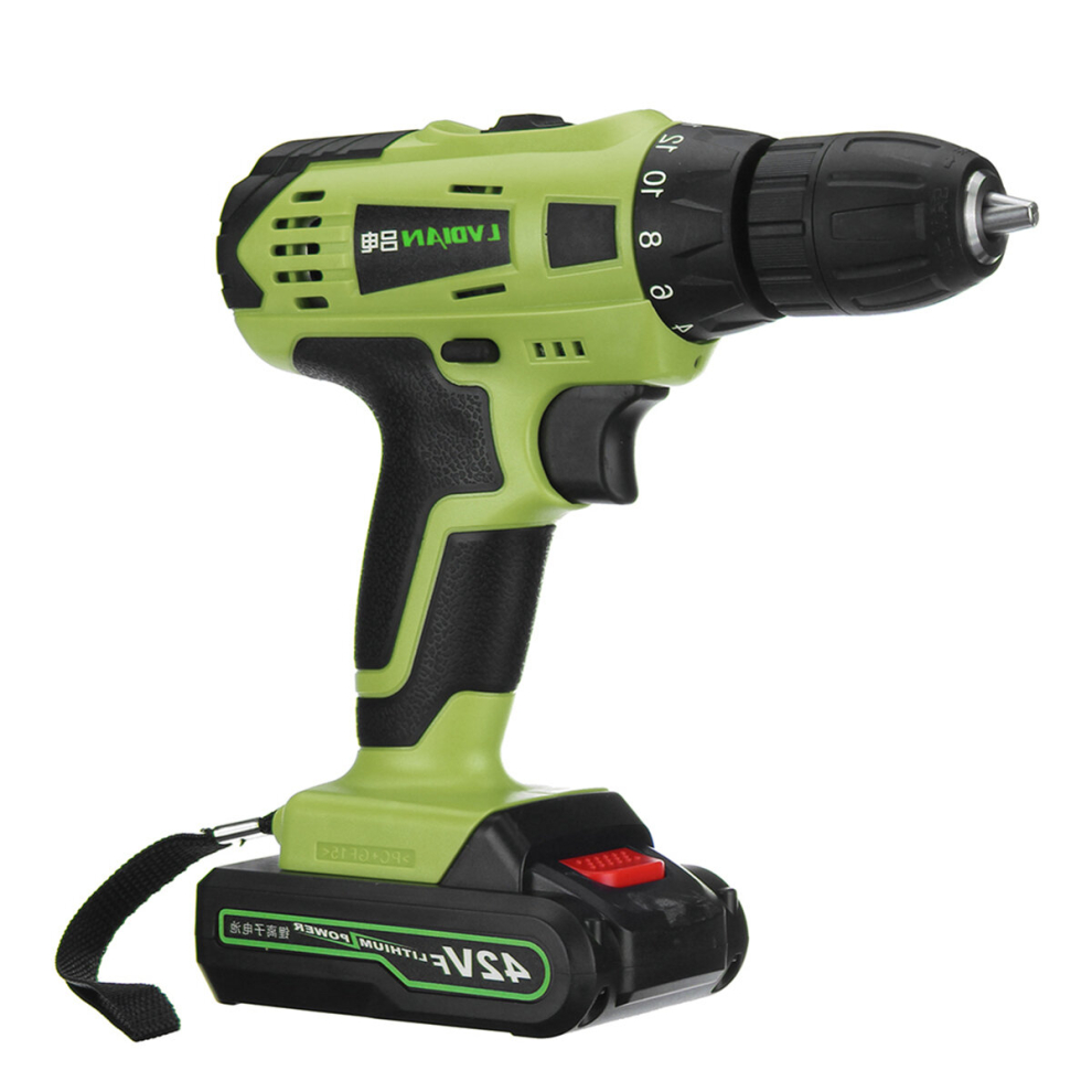 42V 2 Speed Cordless Rechargeable Battery Electric Screwdriver Power Drill 791314372791