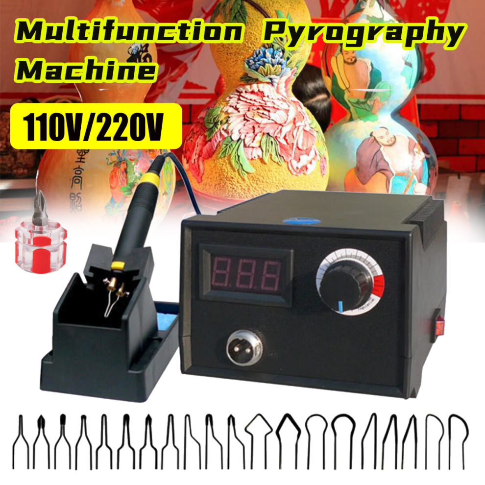 110V/220V Digital Multifunction Pyrography Machine Gourd Wood Pyrography Crafts 6900073849534
