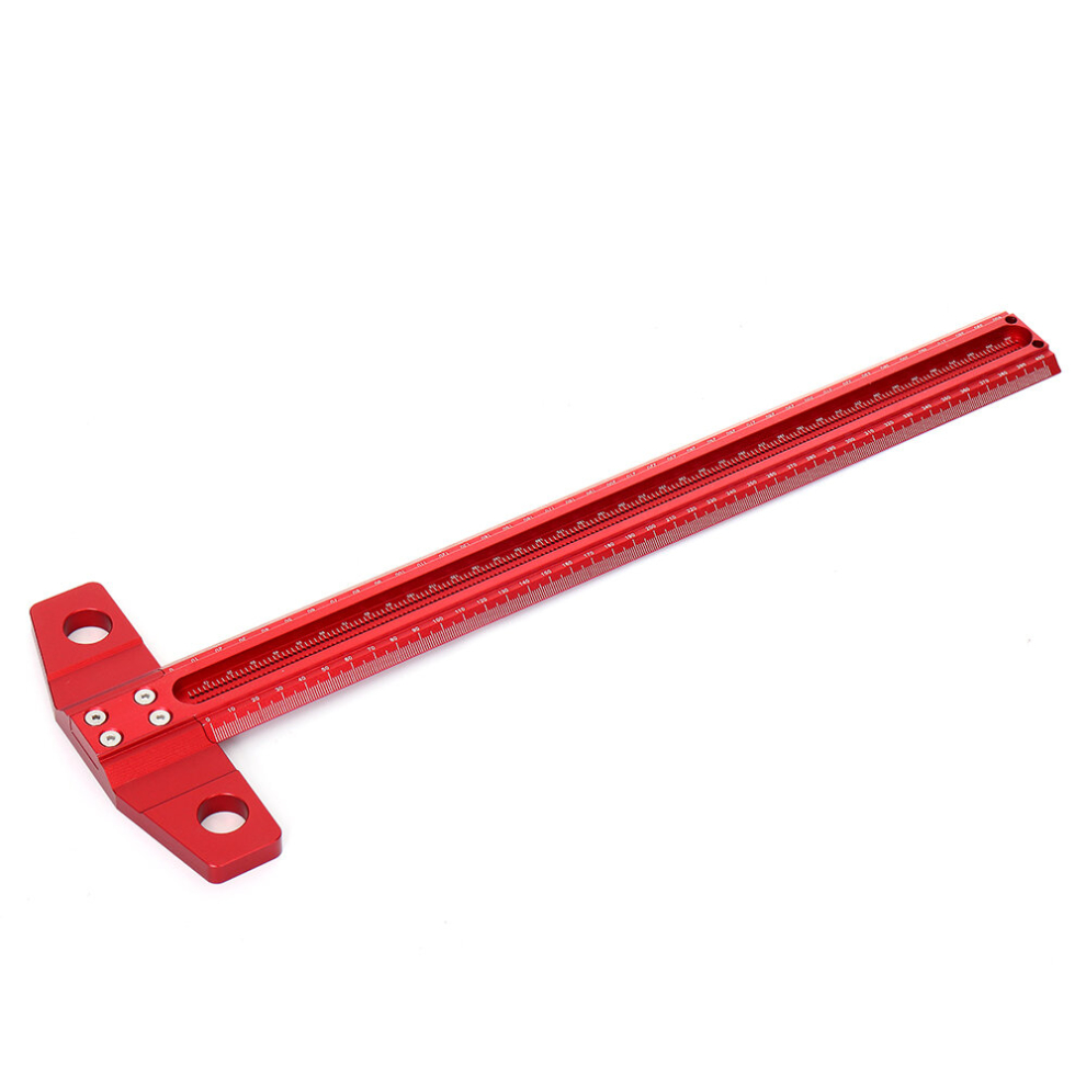 Drillpro 300/400/500/600Mm Woodworking Line Scriber T-Type Ruler 1Mm Hole Crossed Ruler Aluminum Alloy Marking Gauge 6900078385174