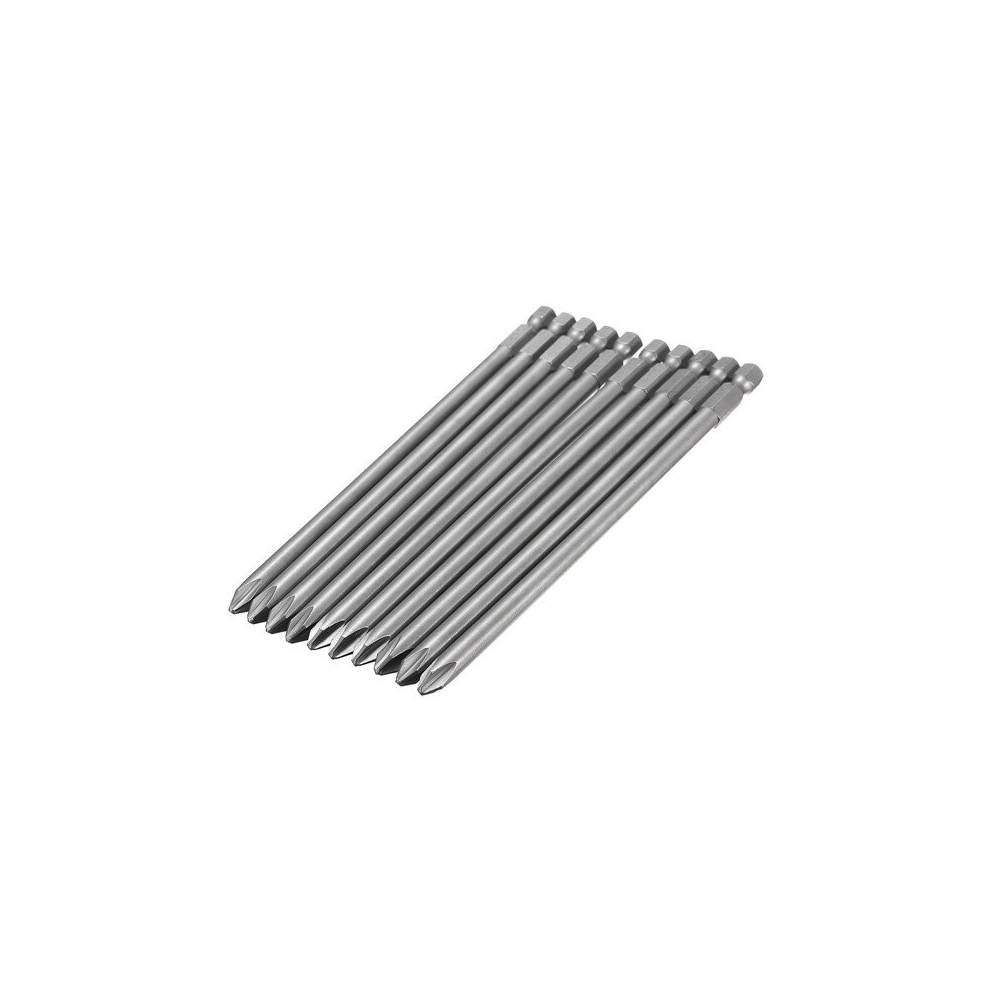 10Pcs 1/4 Inch Hex Shank 150Mm Ph2 Magnetic Phillips Screwdriver Bits 679360464786
