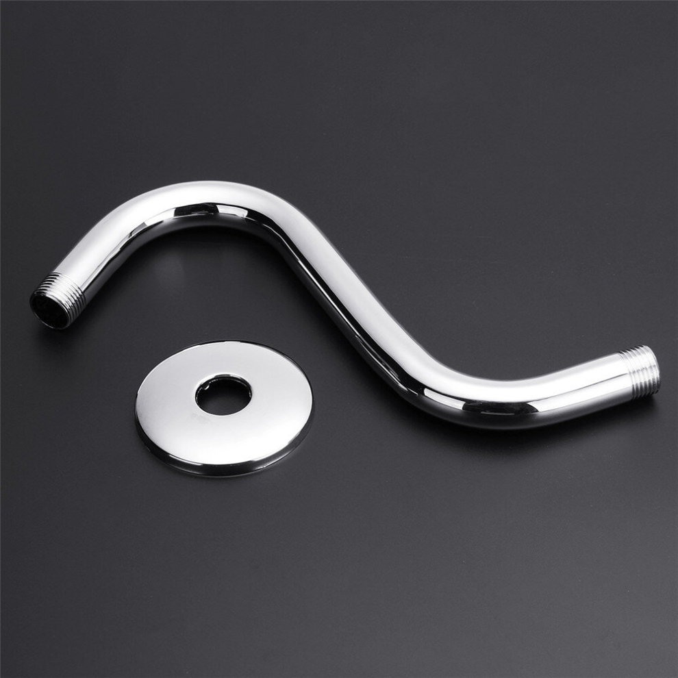 Stainless Steel High Rise Extension S-Curved Goose Neck Shower Extension Arm 751571498740