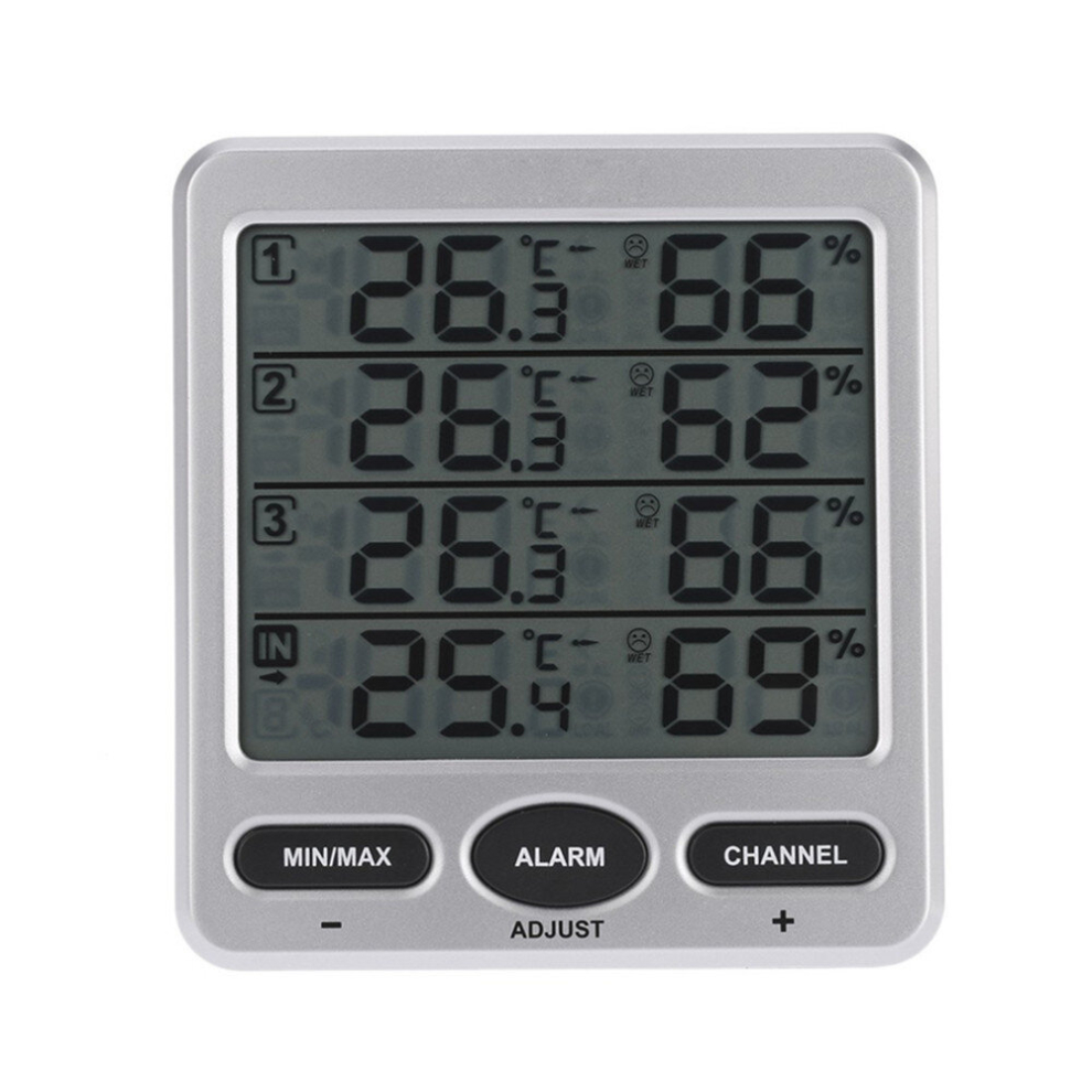 TS-WS-10 LCD Digital Thermometer Hygrometer with 3 Remote Sensor Hygrometer Wireless Weather Station