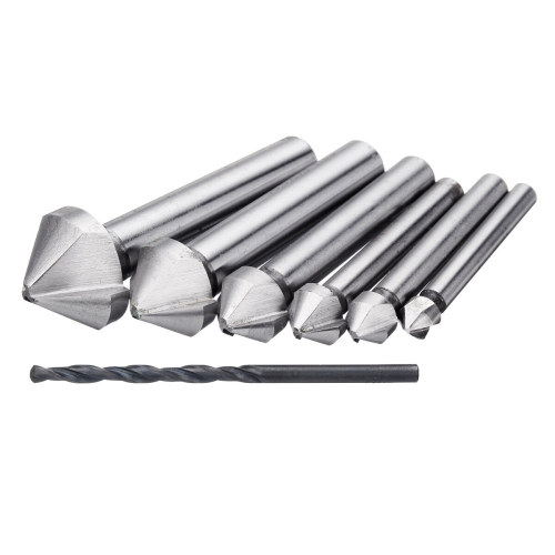 7pcs Countersunk Drill Twist Drills Bit Countersink Metal Woodworking Tool 1