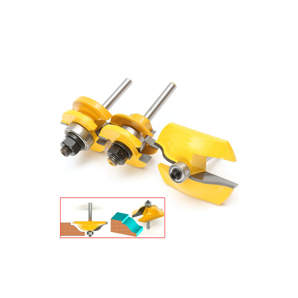 3Pcs 1/4 Inch Shank Ogee Rail And Stile Router Bit Set 689828995974