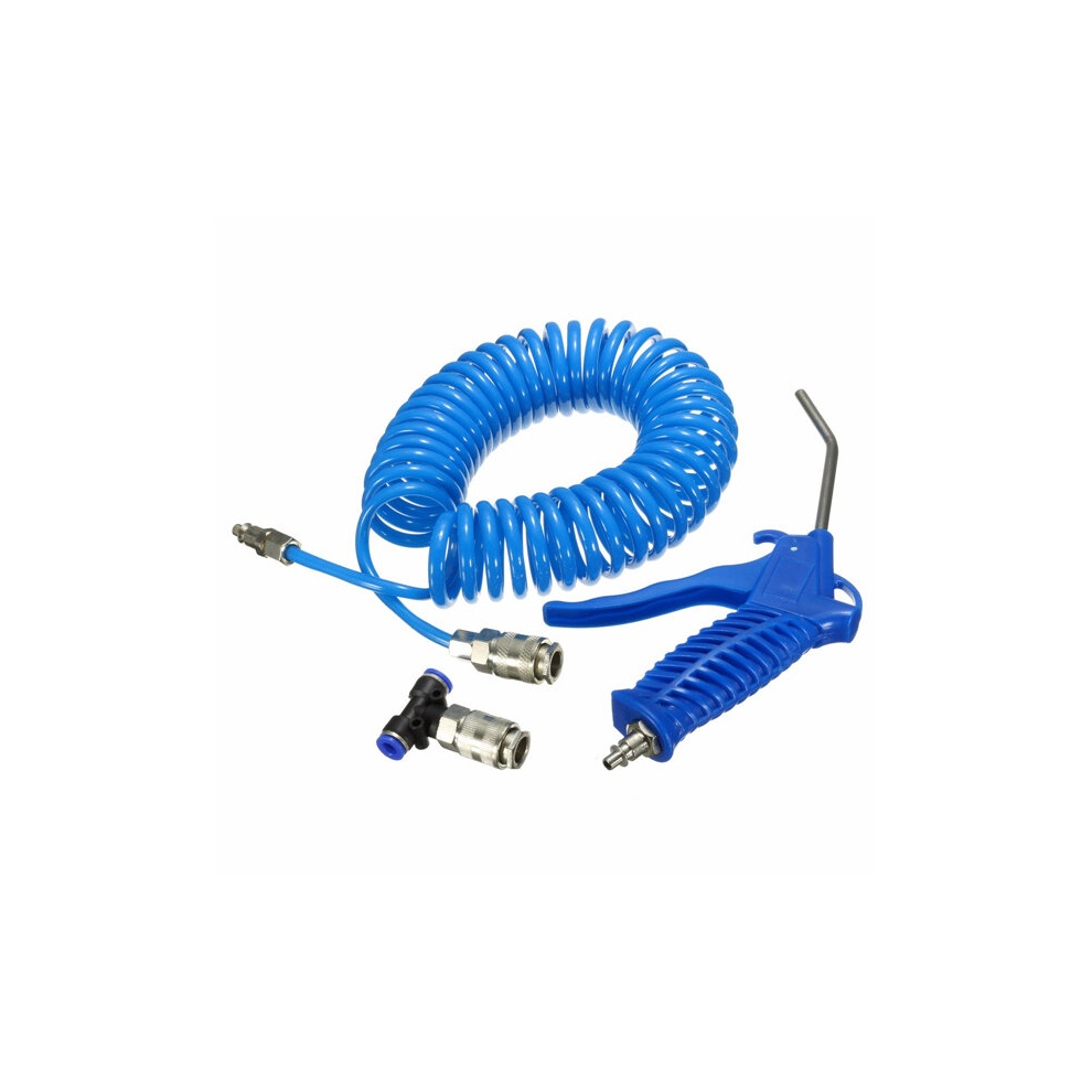 Air Blower Blow Spray Gun + 5M Recoil Hose Dust Blower Clean Nozzle 682547649784
