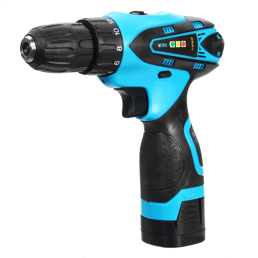 16.8V Li-Ion Battery Cordless Electric Screwdriver Power Drill Two-Speed Drive Bit Set 791177554969